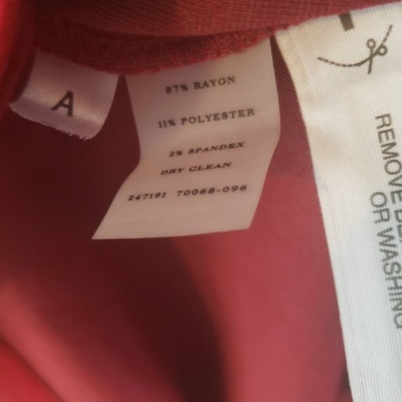 Ann Taylor Shirred Faux Wrap Dress Sz 0 Red - Picture 7 of 9